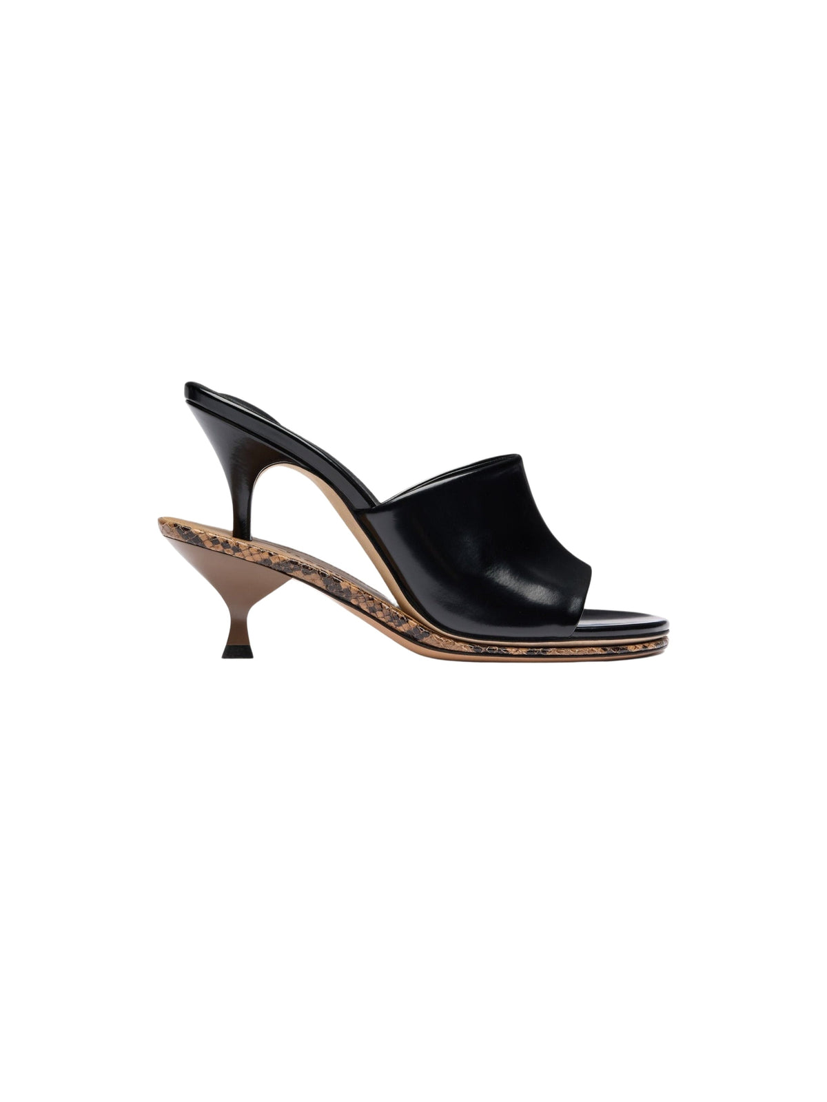 Mules à talons 110 en cuir - Black Light Brown