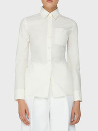 Chemise ajustée à dos nu - White