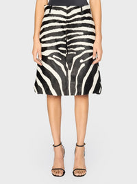 Jupe Tozzi en cuir - Black & White Zebra