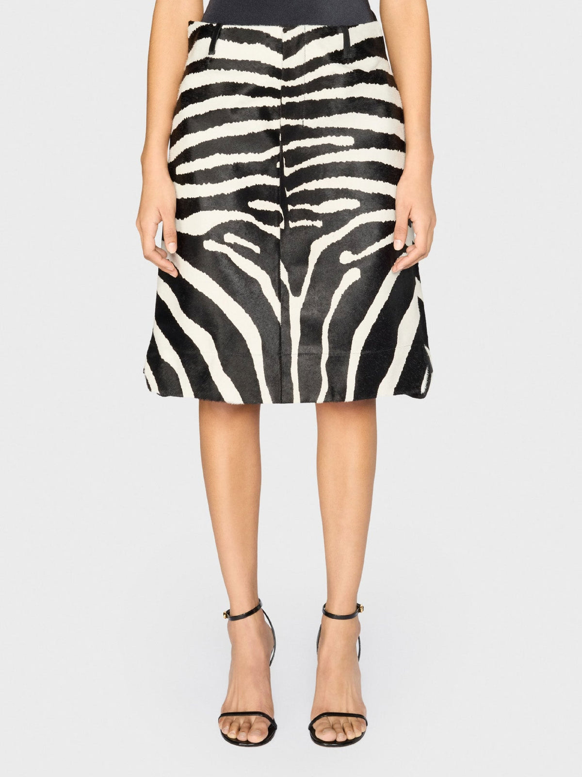 Jupe Tozzi en cuir - Black & White Zebra