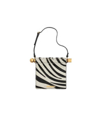 90€ / 5 sold //5 QTY / ST100%   Petite pochette Rond Carré en cuir - Black & White Zebra