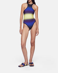 Maillot de bain en lycra imprimé - Blue & Black