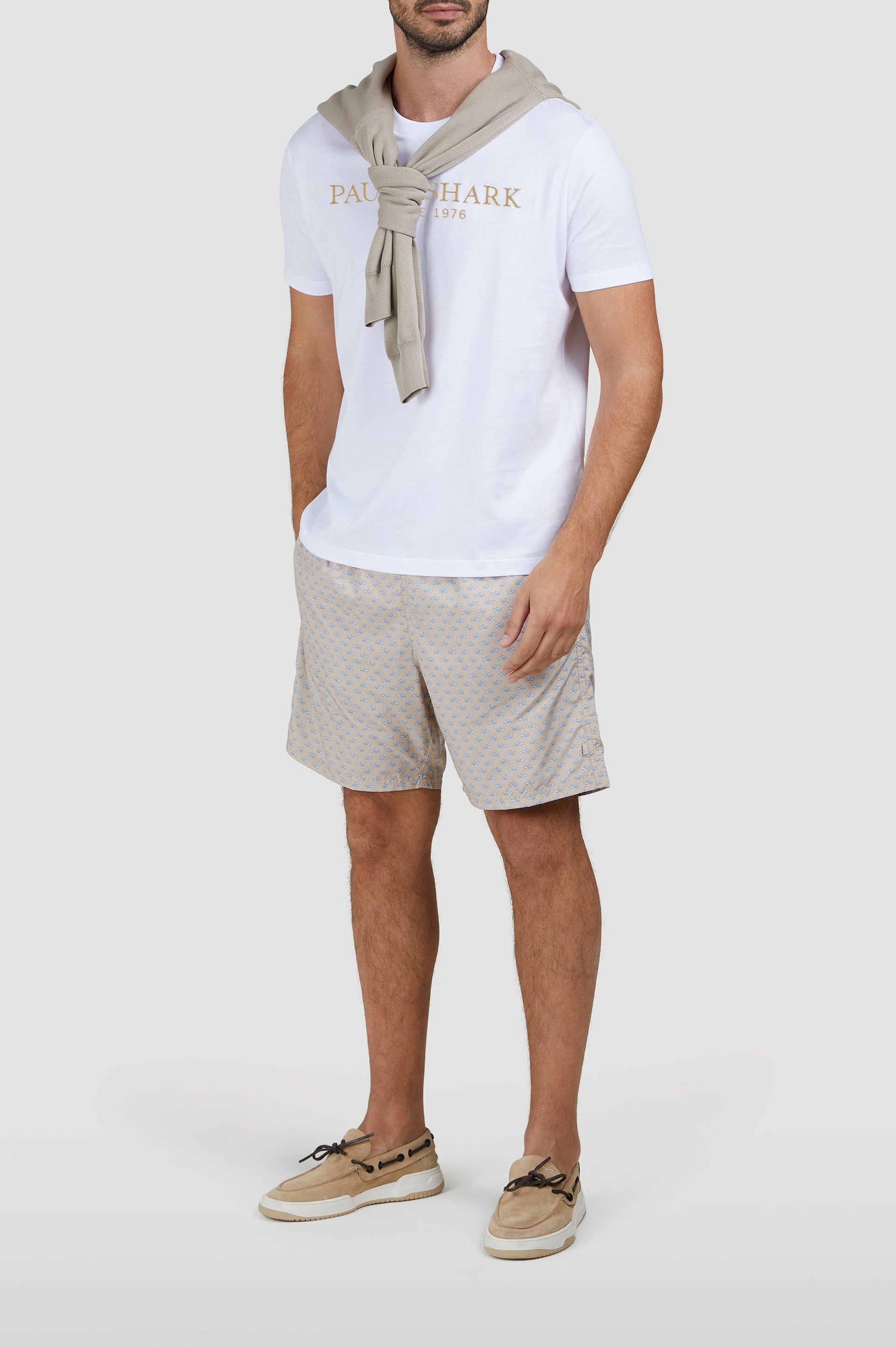 T-shirt with metallic logo - White