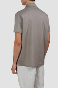 Polo à manches courtes - Gris & beige
