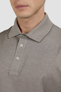 Polo à manches courtes - Gris & beige