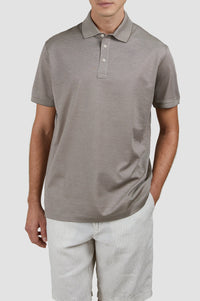 Polo à manches courtes - Gris & beige