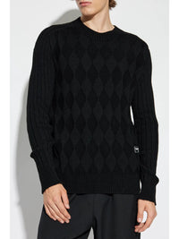 Pull à col rond en laine - Noir