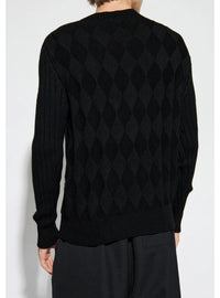 Pull à col rond en laine - Noir