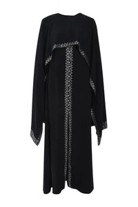 EMBELLISHED LONG DRESS IN SATIN CREPE