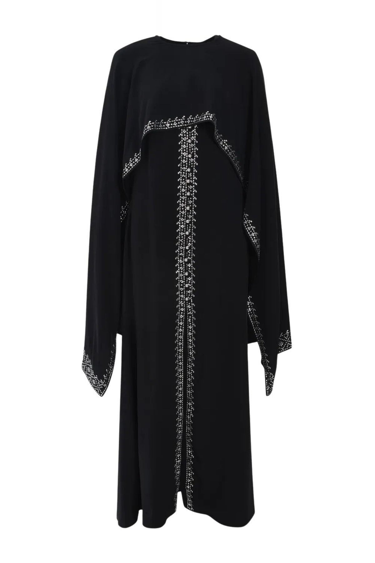 EMBELLISHED LONG DRESS IN SATIN CREPE
