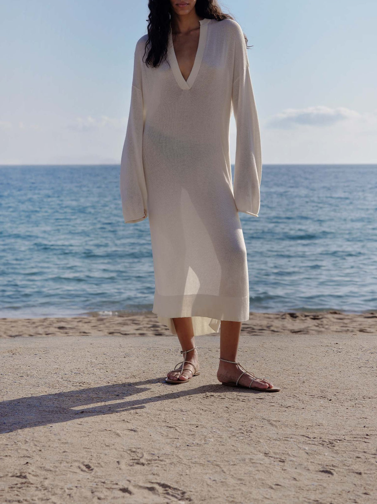Cotton kaftan - White