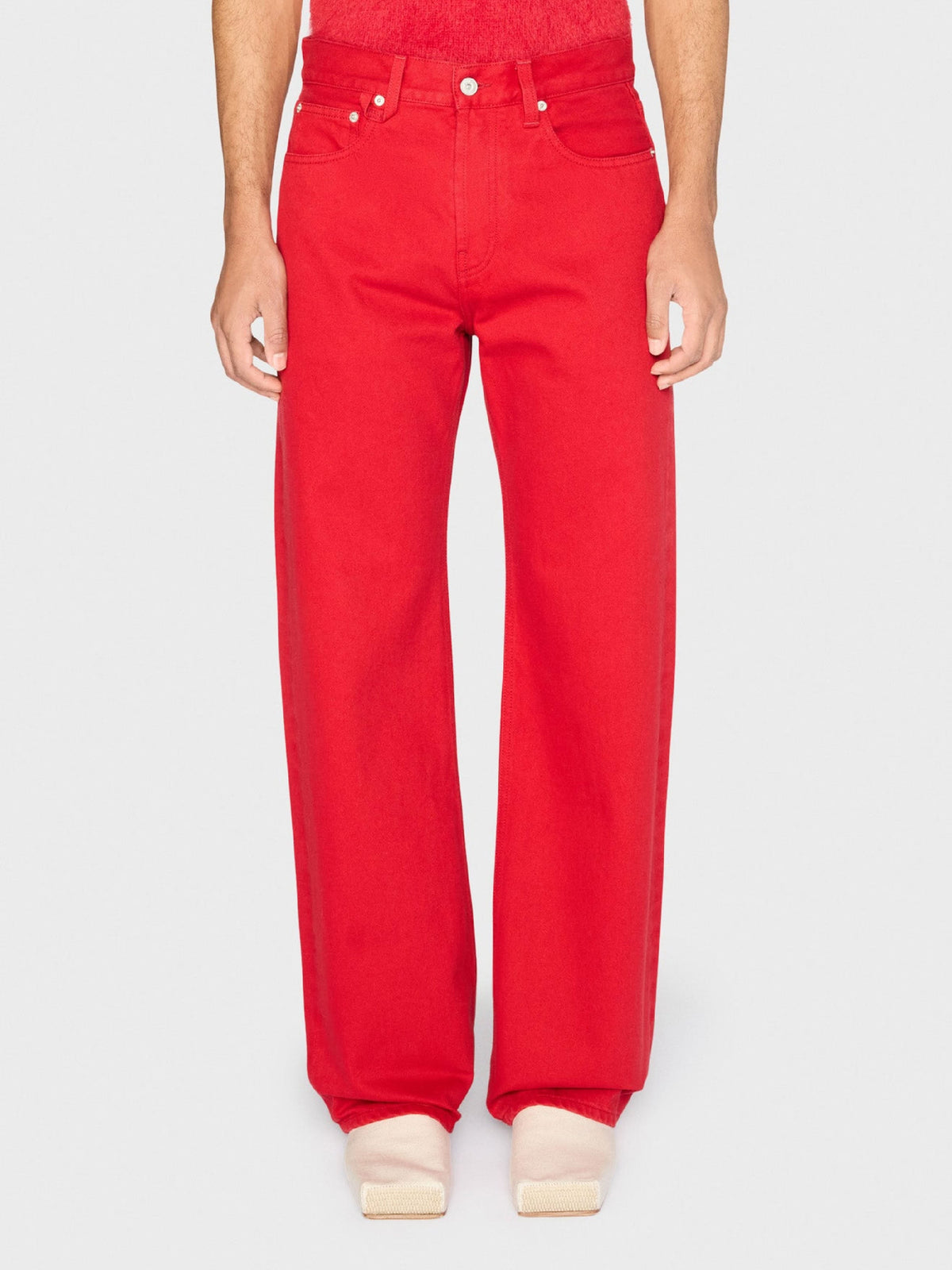 Pantalon droit De-nîmes - Red