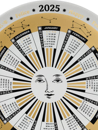 Assiette Calendario 2025 en porcelaine - Or & Noir & Blanc