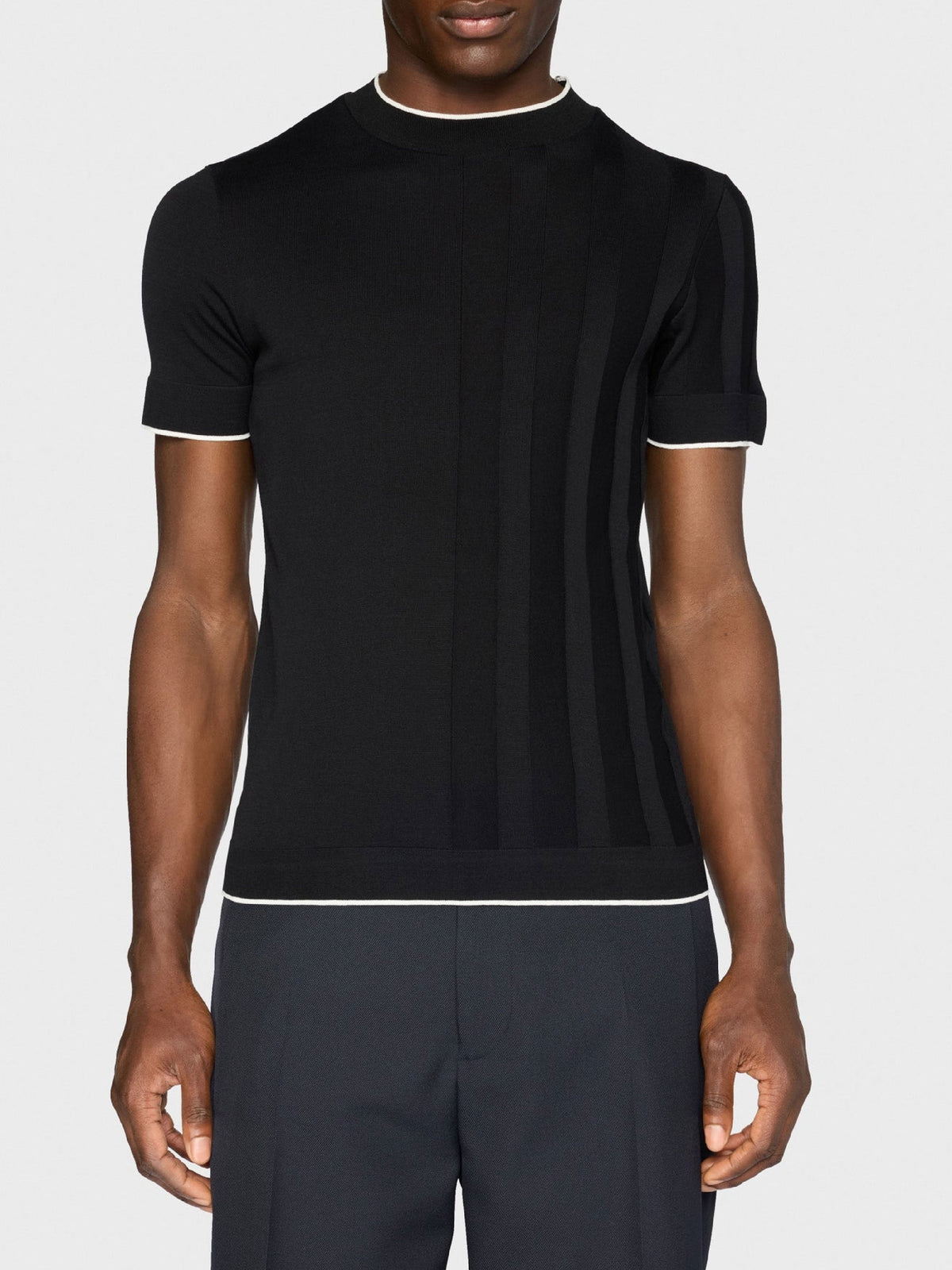 T-shirt Tricot en maille fine - Black