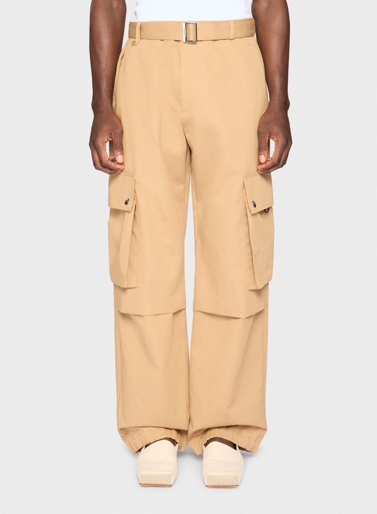 Pantalon cargo à ceinture amovible - Camel