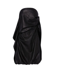 Mini robe en cuir drapée - Black