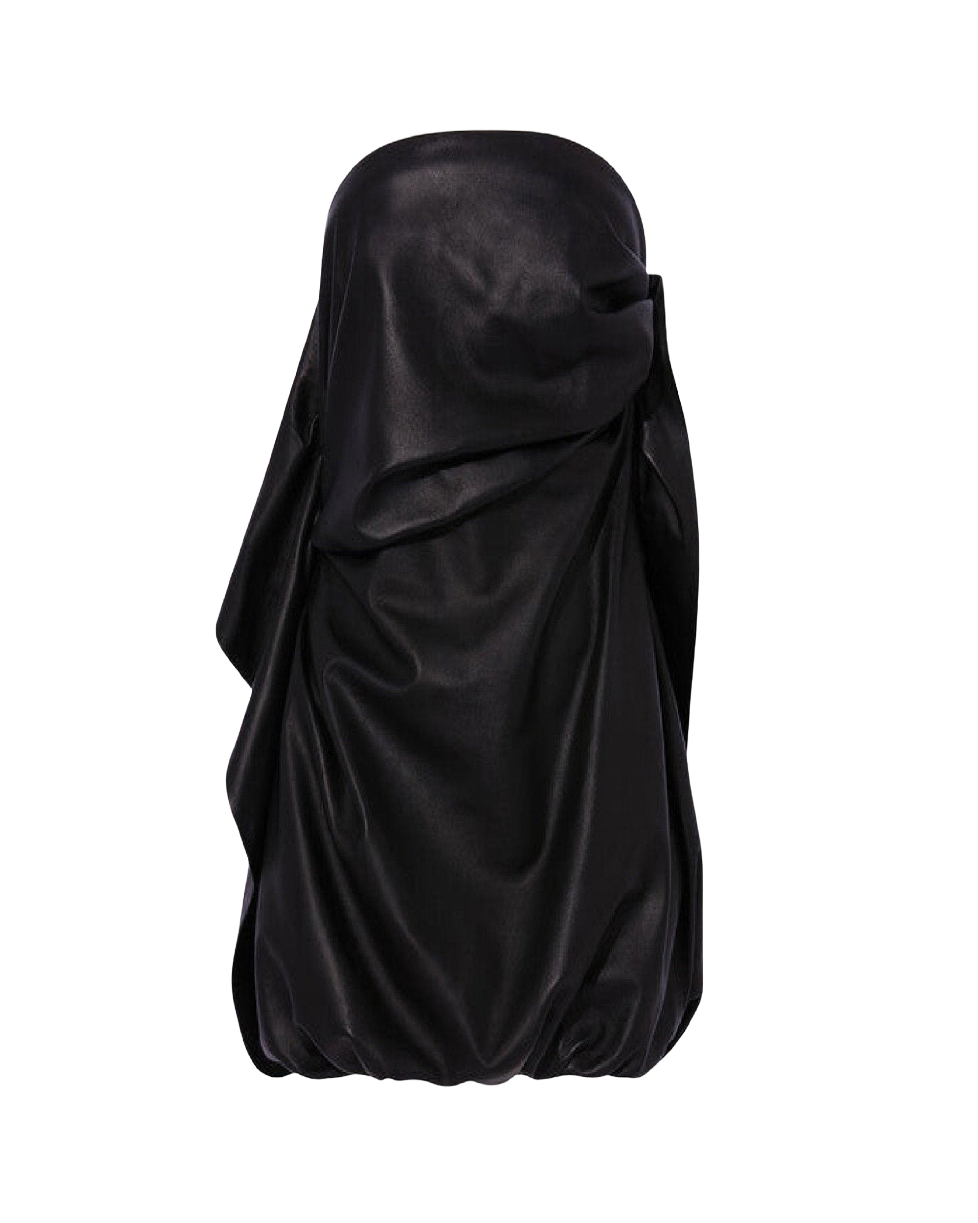 Mini robe en cuir drapée - Black