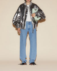Bomber Anja zippé en cuir - Silver