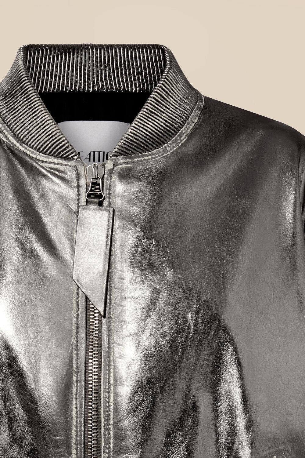 Bomber Anja zippé en cuir - Silver