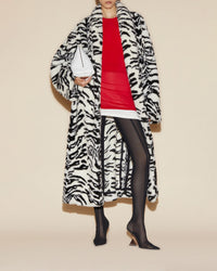 Manteau manches longues oversize - White & Black