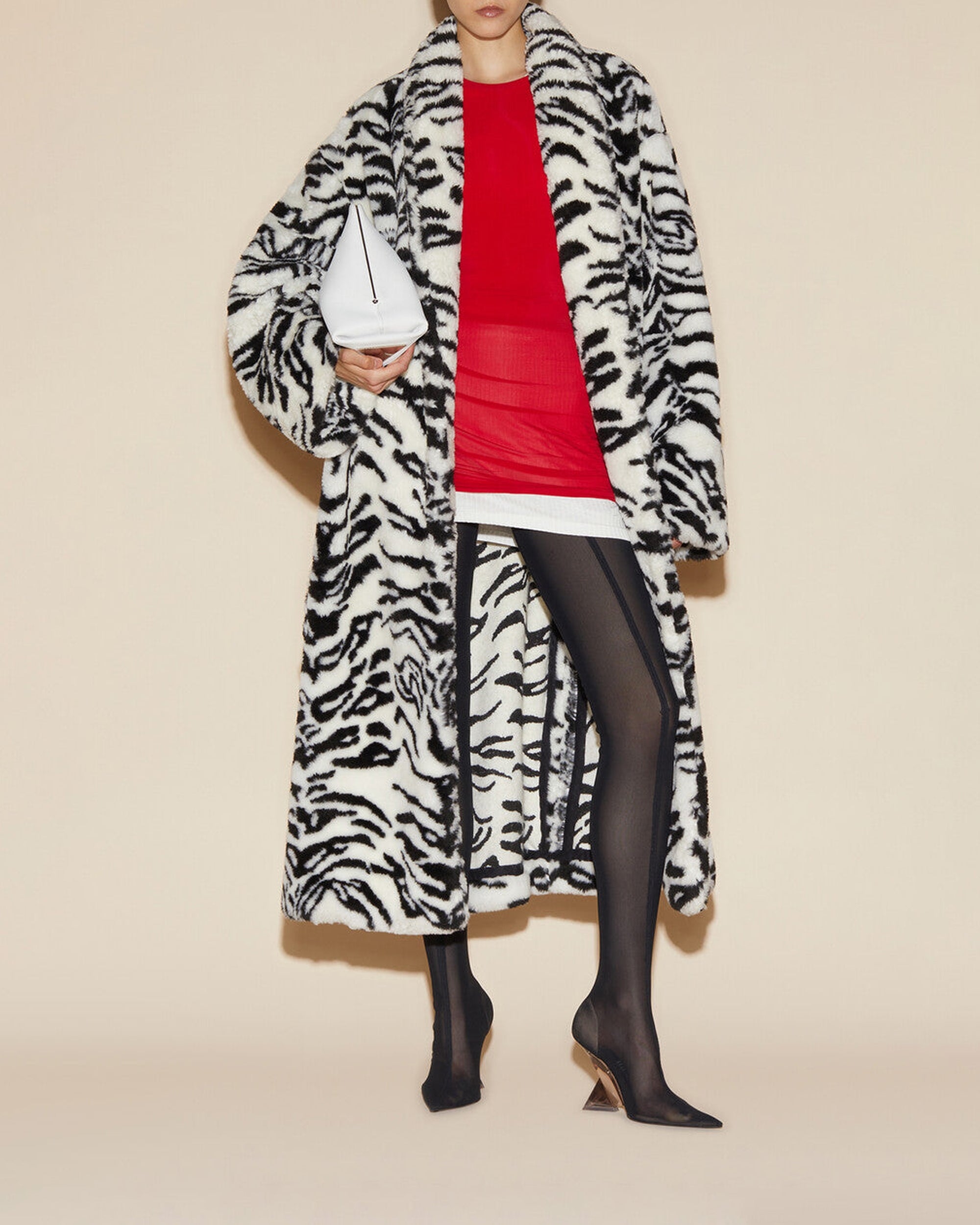 Manteau manches longues oversize - White & Black