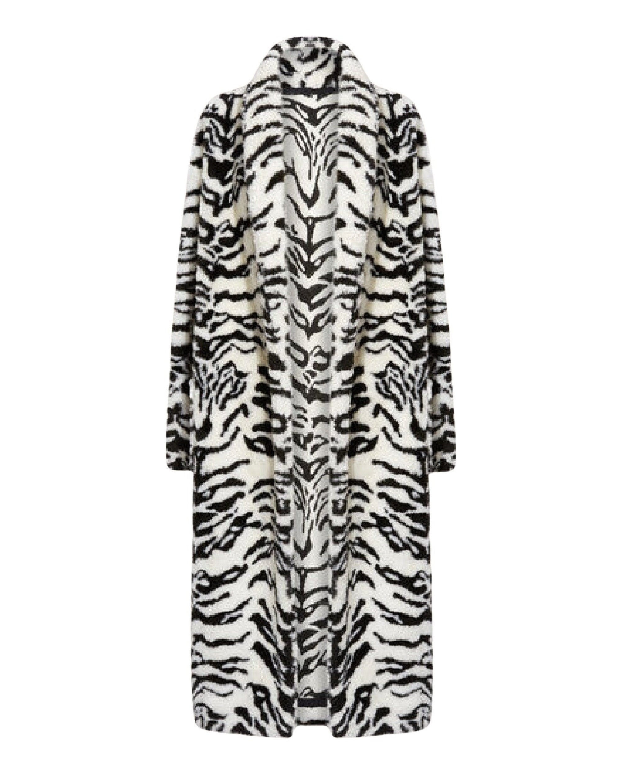 Manteau manches longues oversize - White & Black
