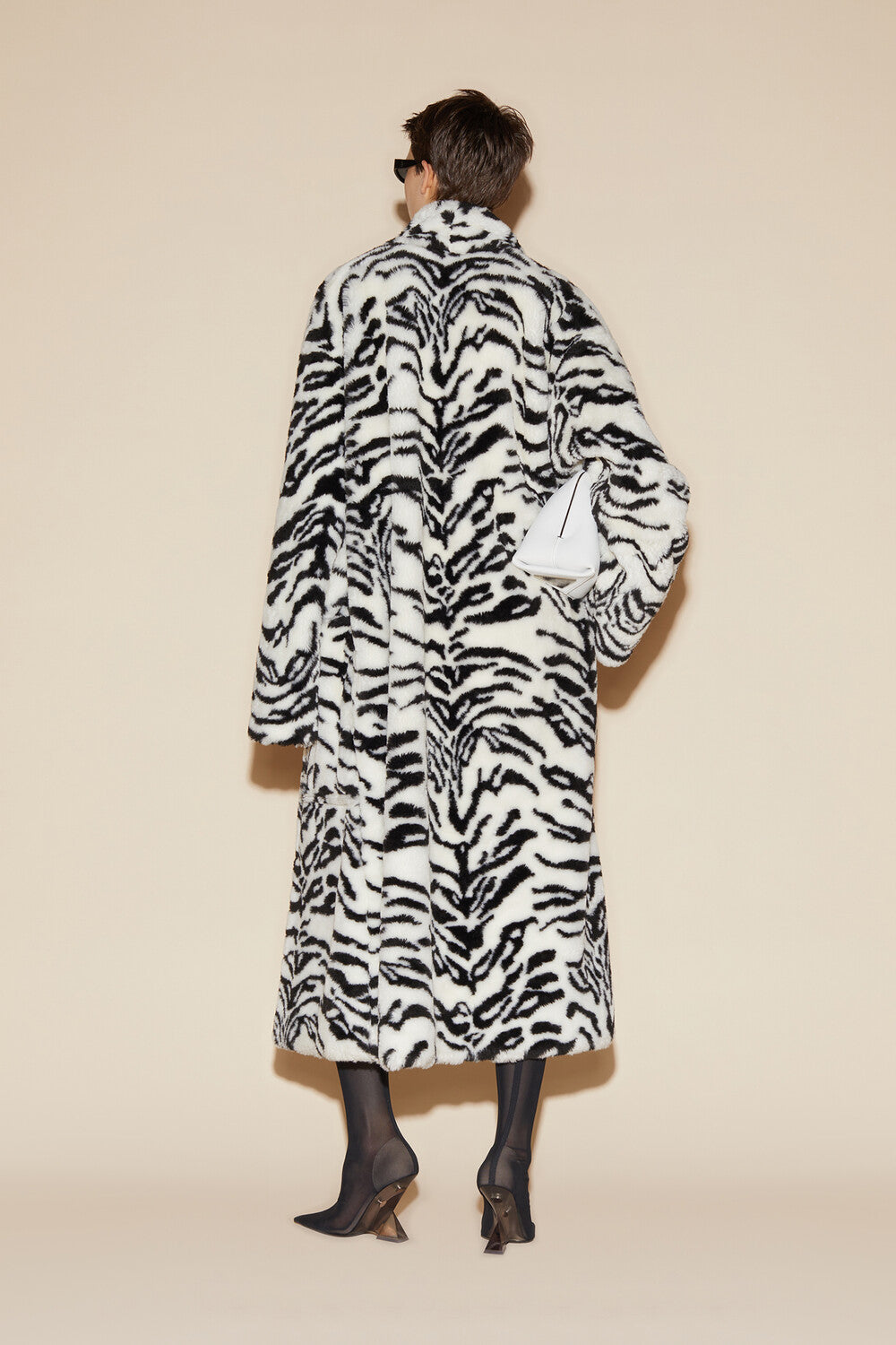 Manteau manches longues oversize - White & Black