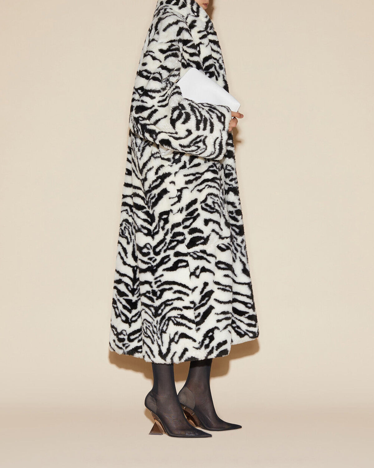 Manteau manches longues oversize - White & Black