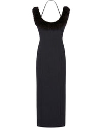 Robe midi stretch à double bretelles - Black