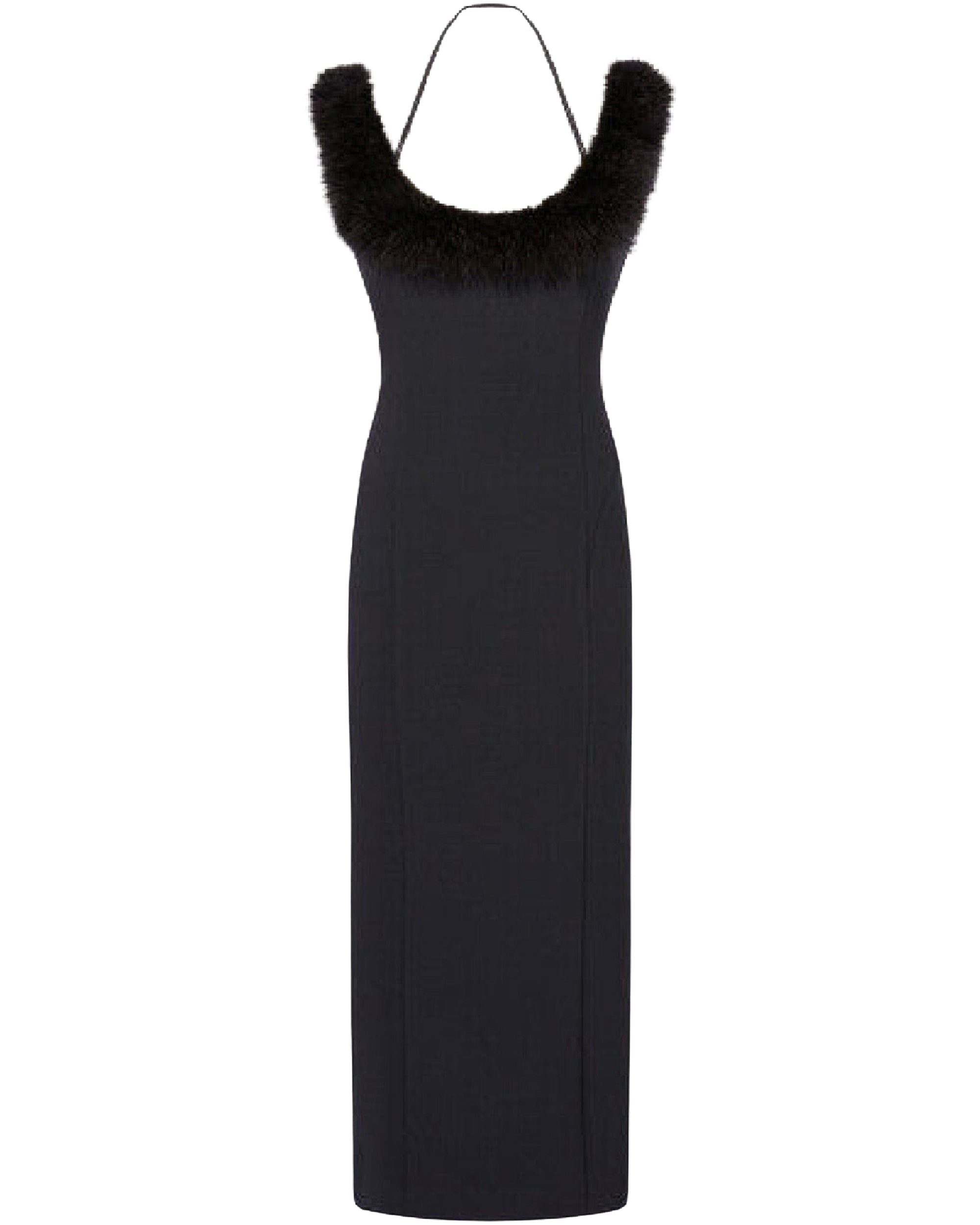 Robe midi stretch à double bretelles - Black