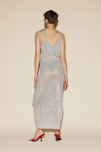Robe midi en jersey transparent - Pearl Grey