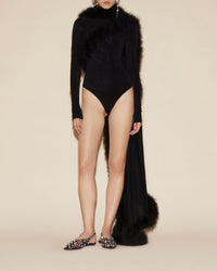 Robe longue en jersey drapé - Black