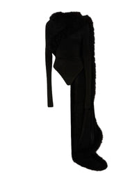 Robe longue en jersey drapé - Black