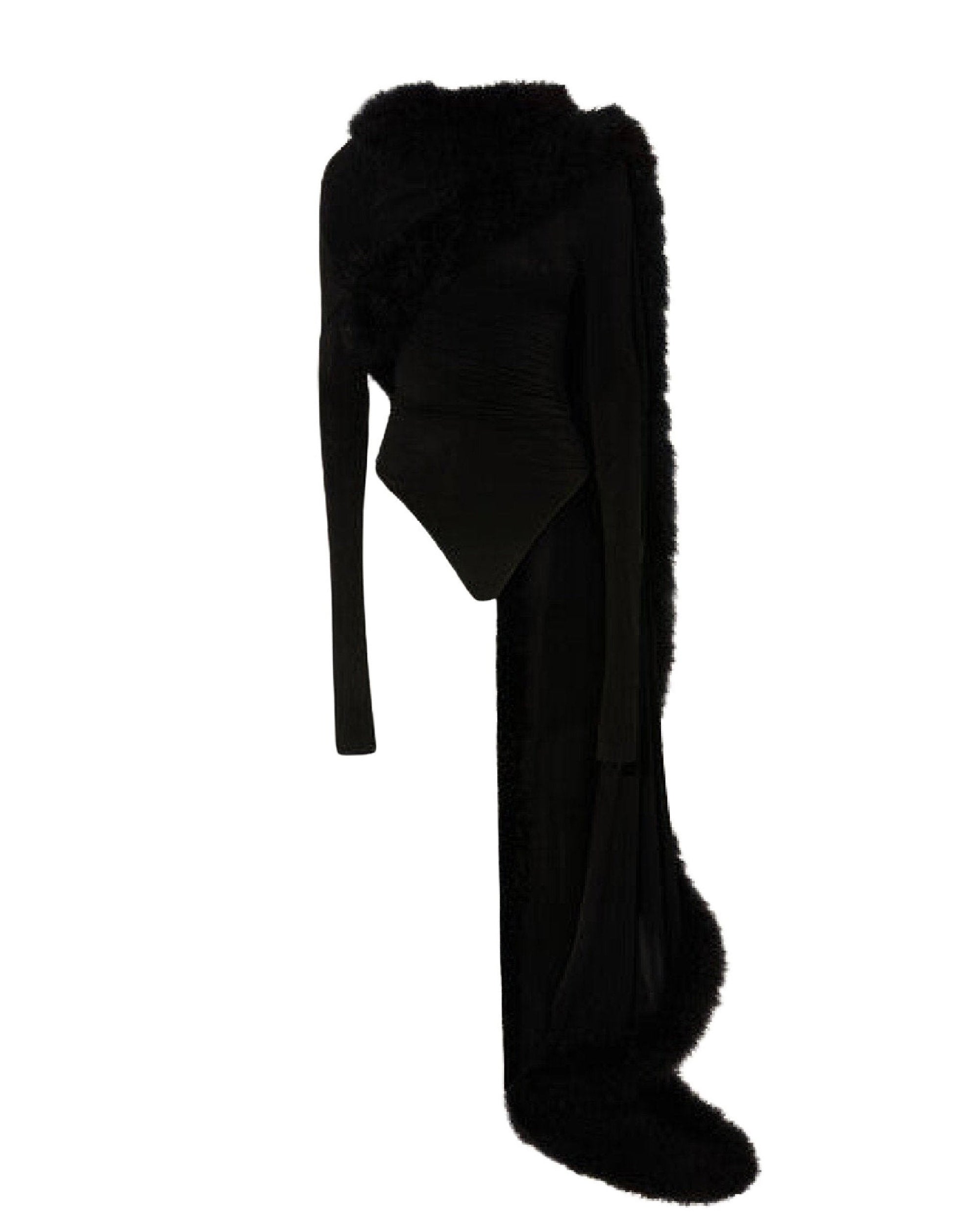 Robe longue en jersey drapé - Black