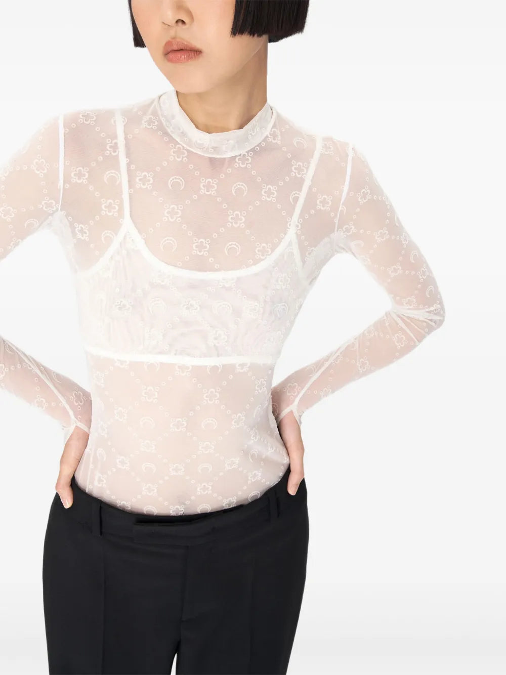 Recycled Mesh Flock Bralette - Écru