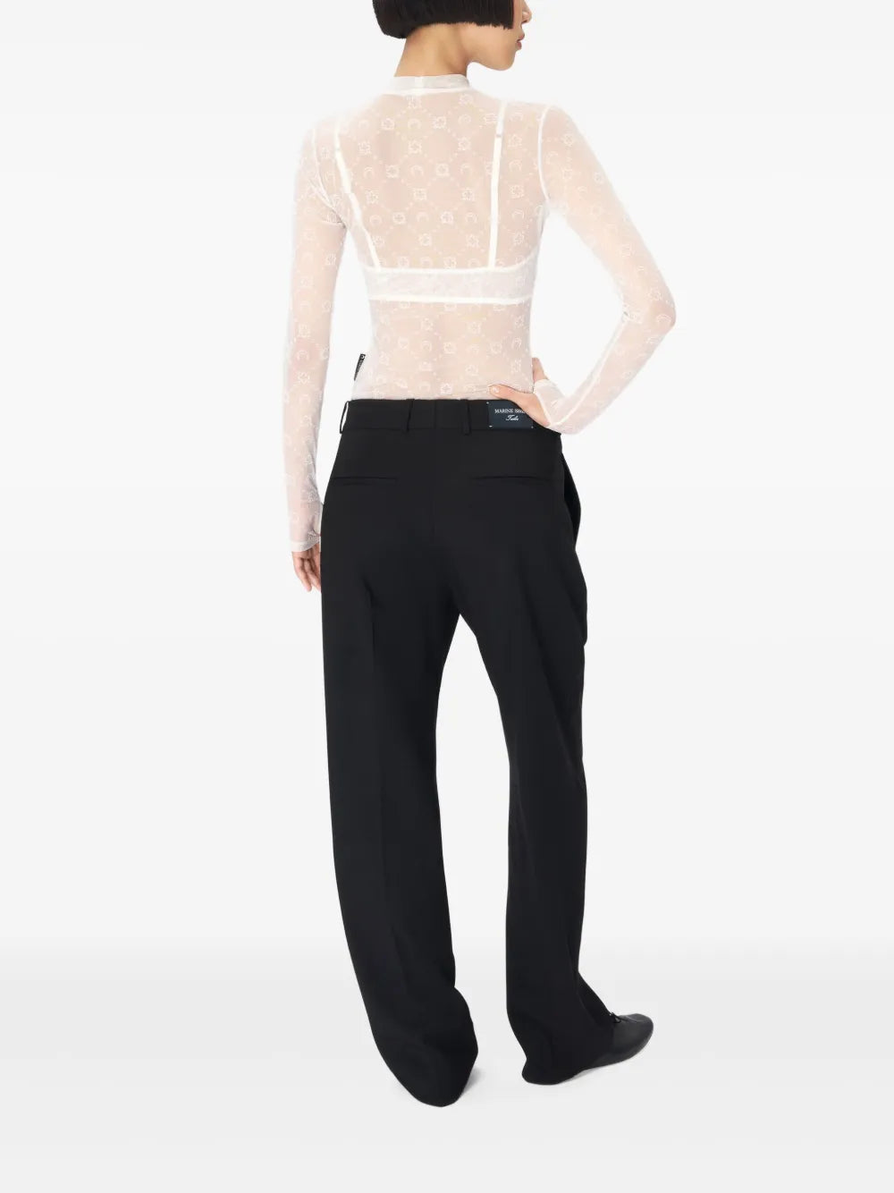 Recycled Mesh Flock Bralette - Écru