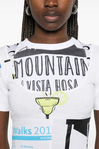 Regenerated Graphic T-Shirts Mini Dress - Blanc