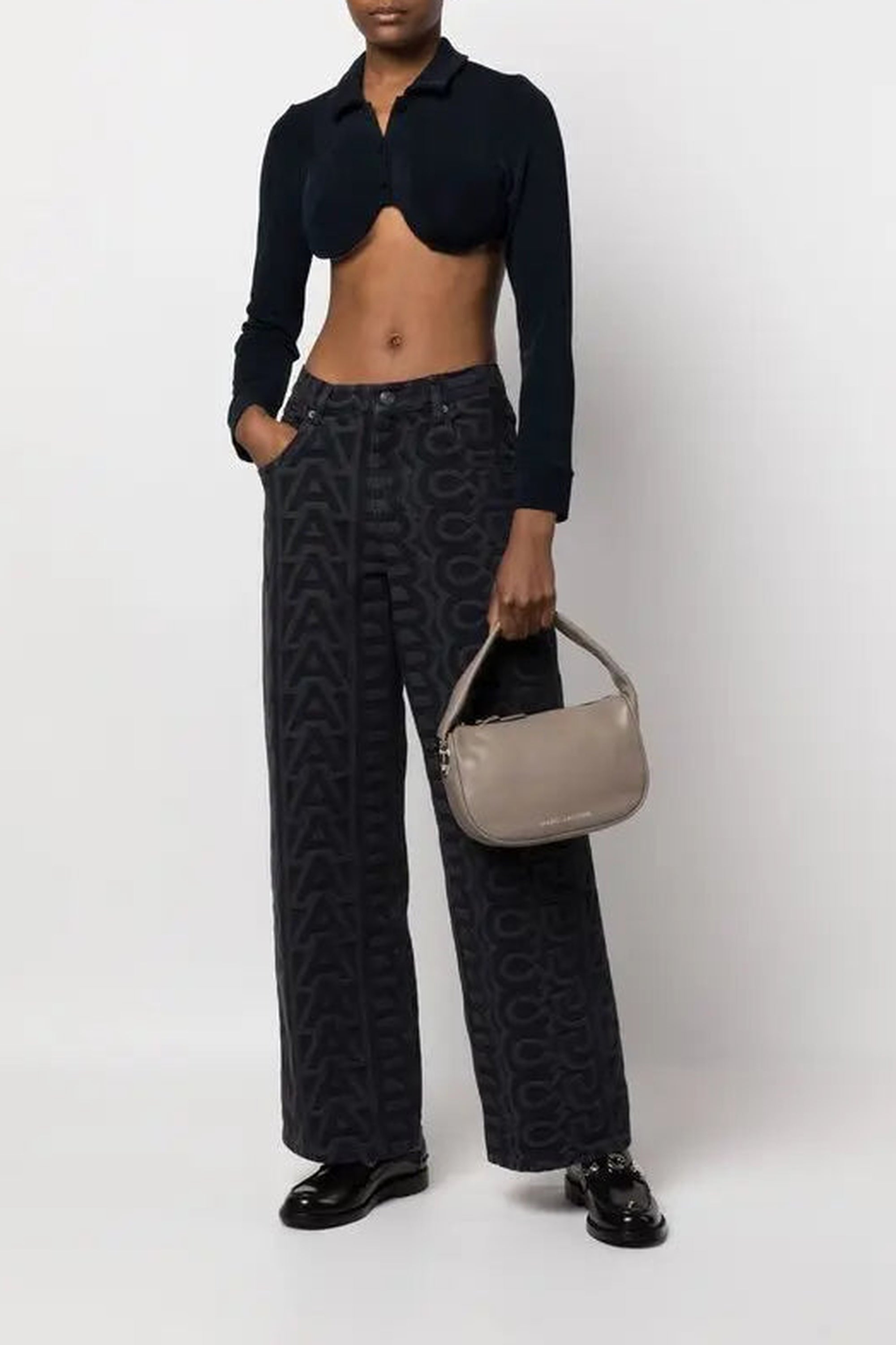 The Mini Hobo bag in redux leather - Cement