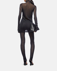 Mini robe en tricot à col roulé - Black
