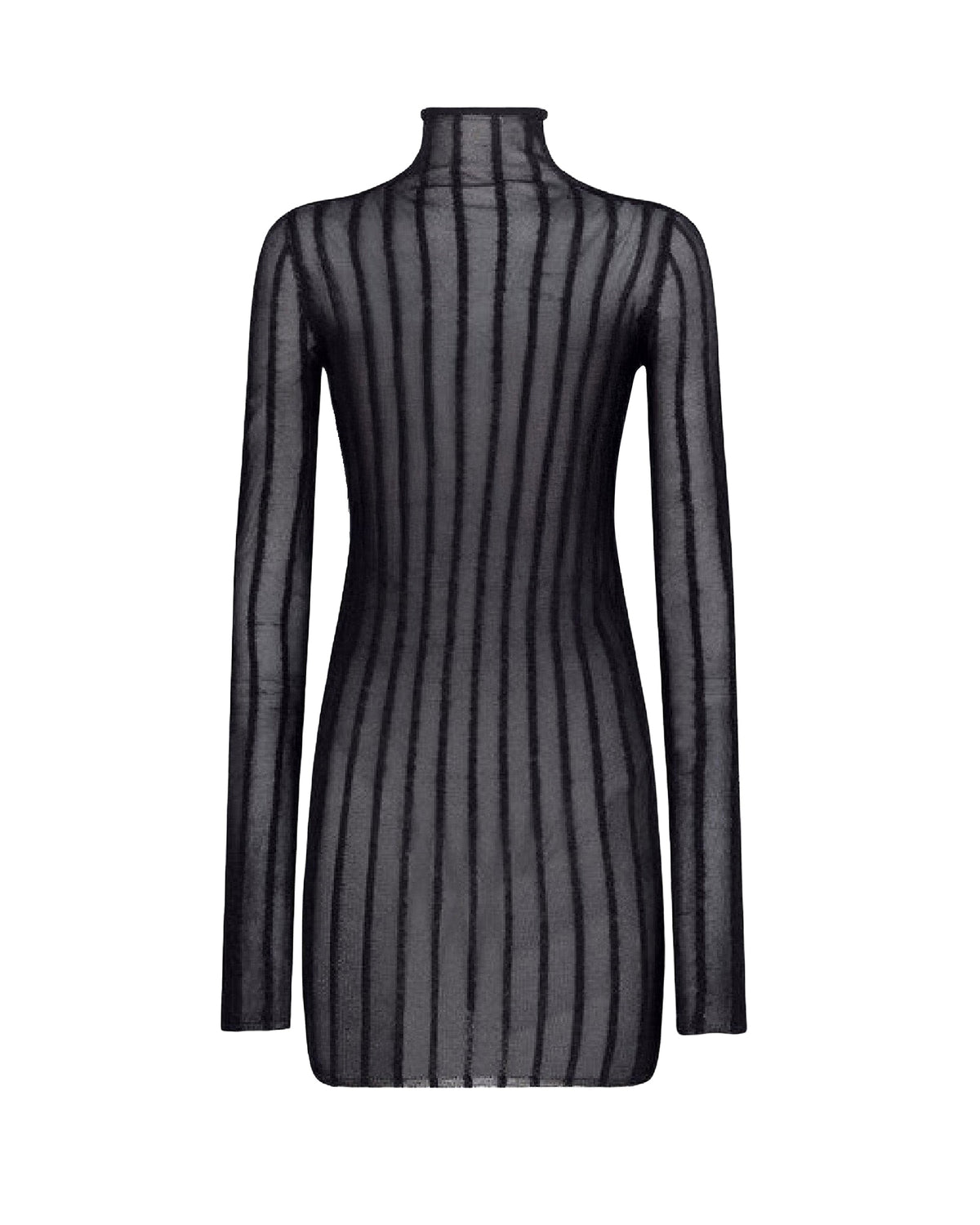 Mini robe en tricot à col roulé - Black