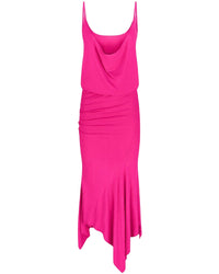 Robe midi en jersey mélangé - Fuxia