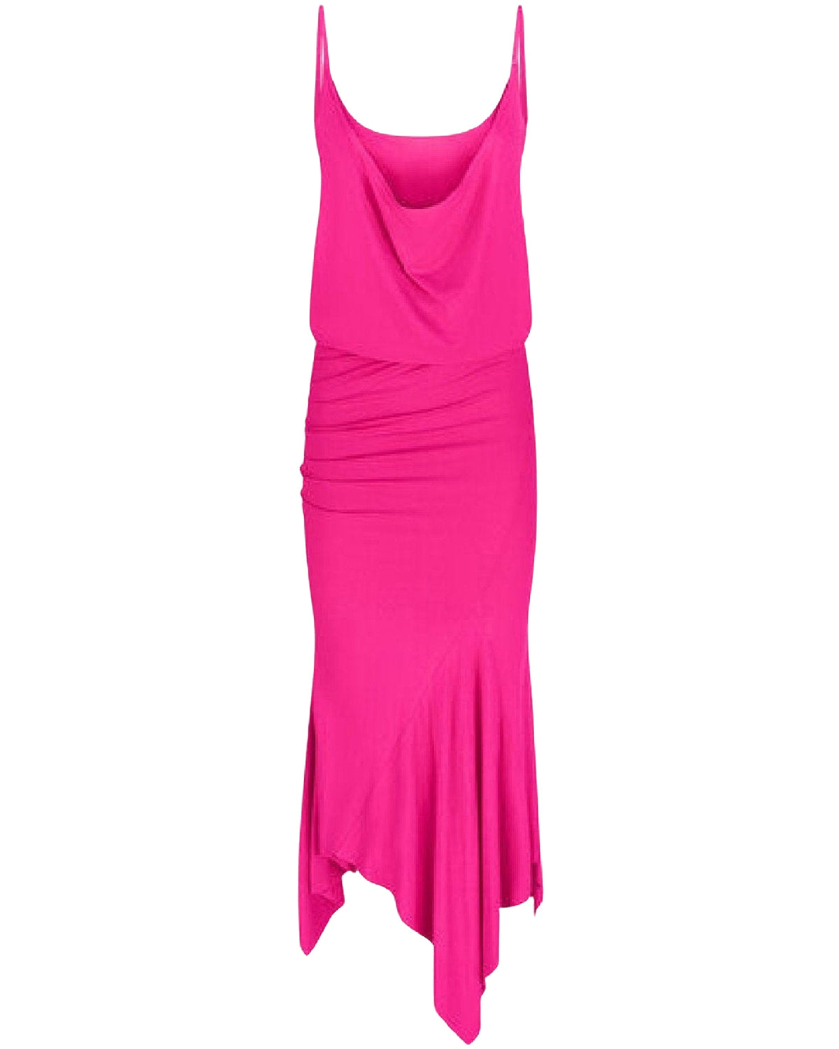 Robe midi en jersey mélangé - Fuxia
