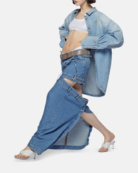 Jupe midi en denim clair - Light Blue Denim