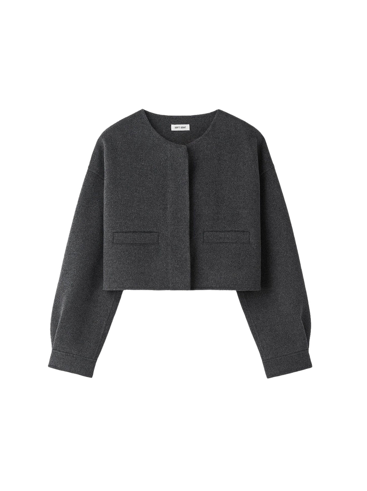 Short jacket in a wool and cashmere blend - Grey