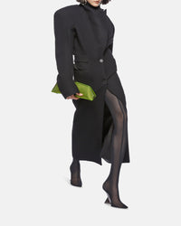 Manteau long en drap de laine - Black