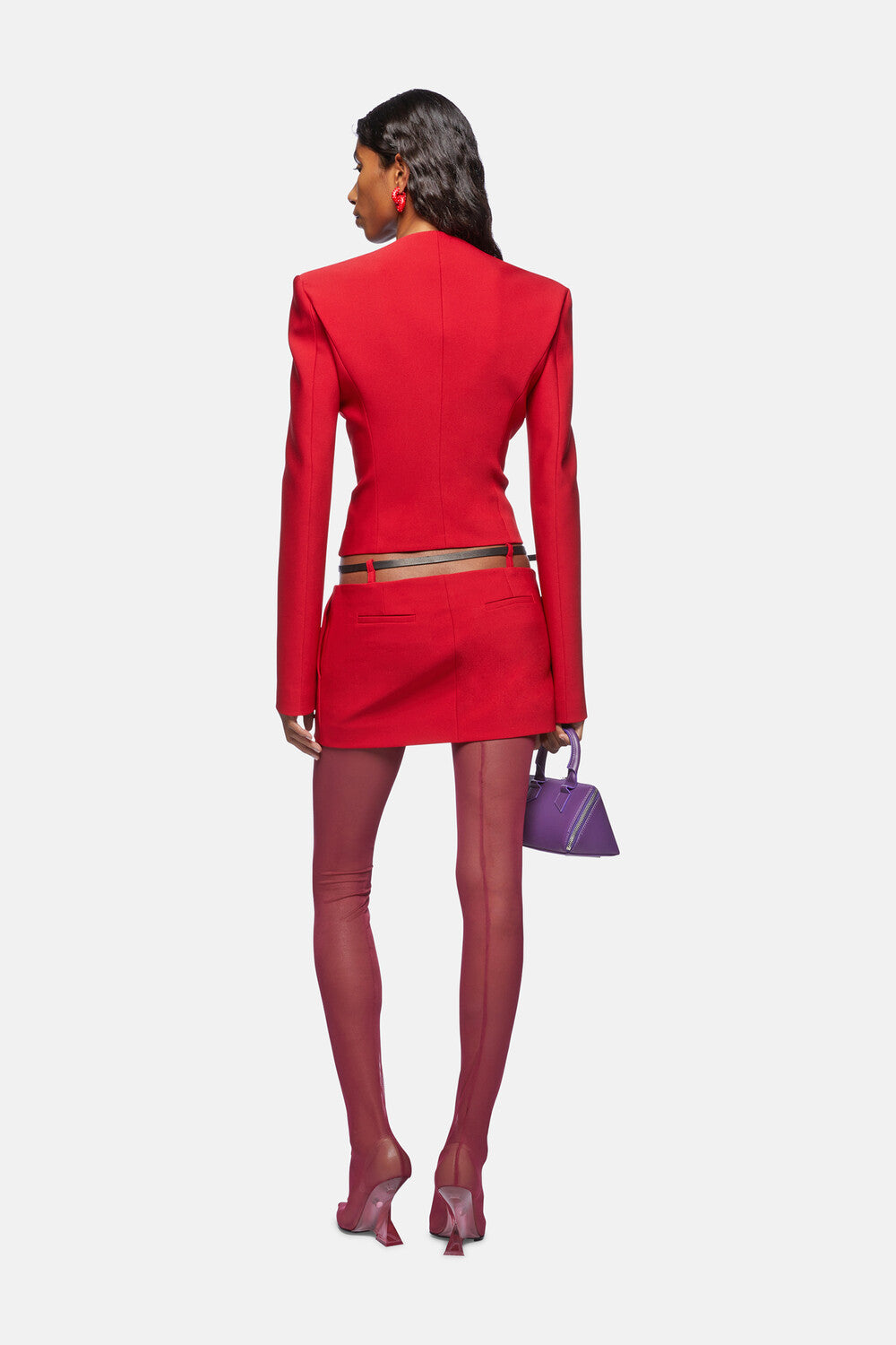 Blazer extensible à col rond - Vibrant Red