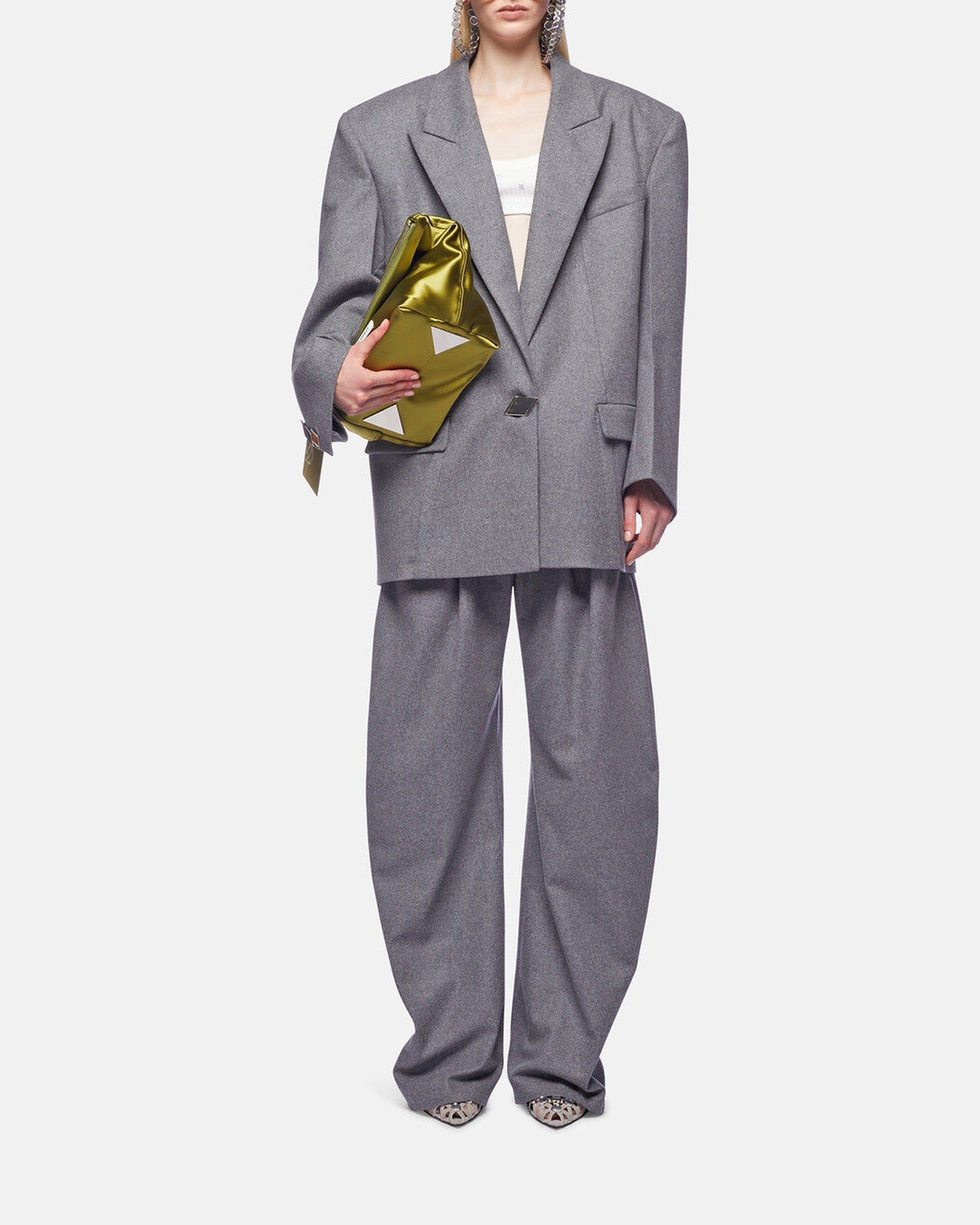 Pantalon long Gary en laine mélangée - Grey