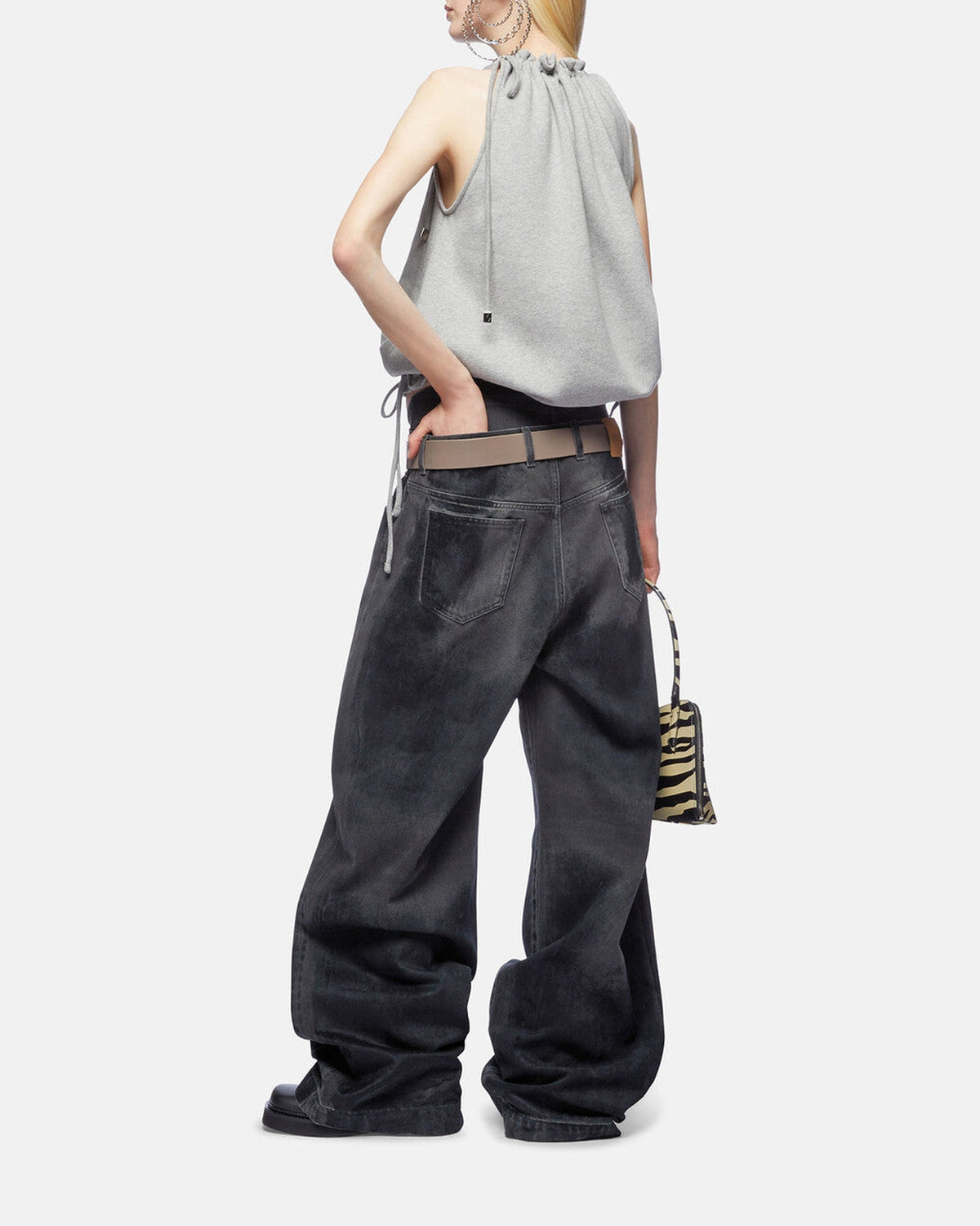 Pantalon long en denim - Black