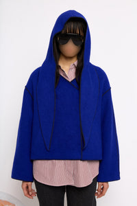 Capuche Albert en laine - Bleu