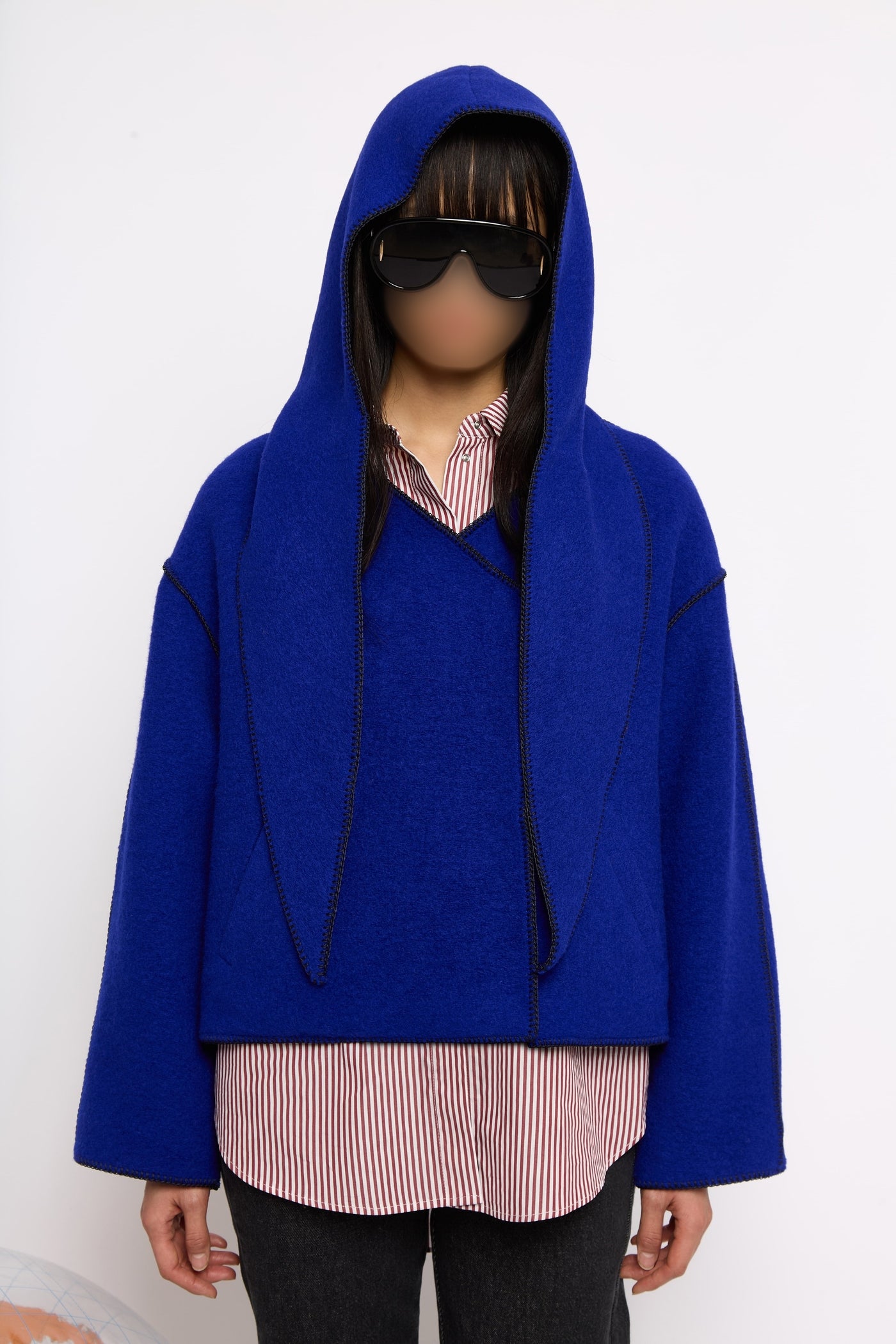 Capuche Albert en laine - Bleu